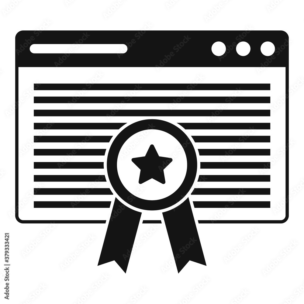 Poster web page reputation icon. simple illustration of web page reputation vector icon for web design isol