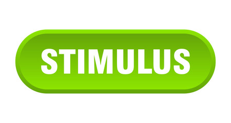 stimulus button. rounded sign on white background
