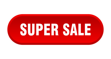 super sale button. rounded sign on white background