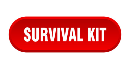 survival kit button. rounded sign on white background