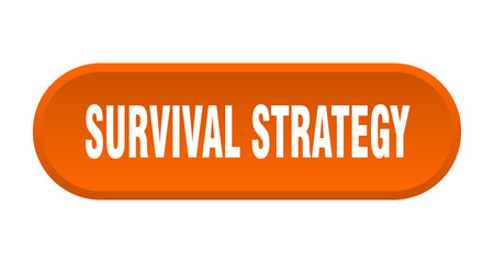 survival strategy button. rounded sign on white background