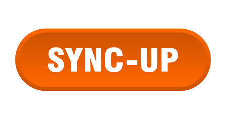 sync-up button. rounded sign on white background