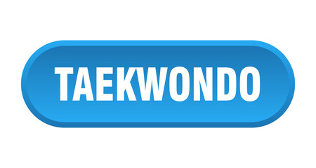 taekwondo button. rounded sign on white background