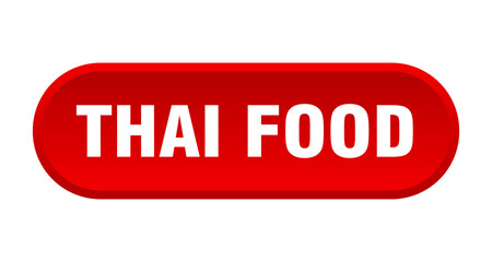 thai food button. rounded sign on white background