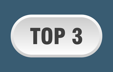 top 3 button. rounded sign on white background