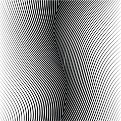 Abstract warped Diagonal Striped Background . Vector curved twisted slanting, waved lines texture