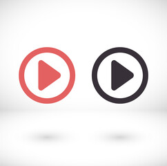 Play button vector icon in trendy flat style isolated on grey background. vector icon Play symbol for your web site design, logo, app