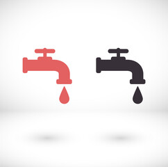 Vector icon faucet, design illustration for web c faucet. Flat style  faucet.