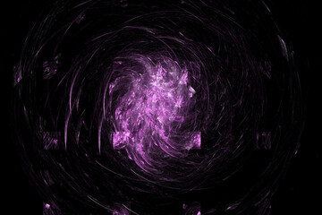 3D visualization and isolated abstract fractal on a black background. The abstract computer is generated by a fractal design.