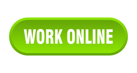 work online button. rounded sign on white background