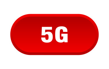 5g button. rounded sign on white background