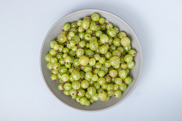 Green gooseberry isolated on white background