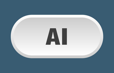 ai button. rounded sign on white background