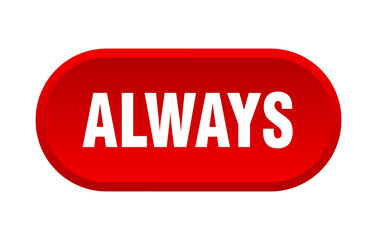always button. rounded sign on white background