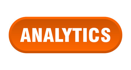 analytics button. rounded sign on white background