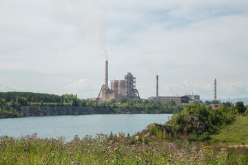 Obraz premium Limestone concrete factory plant