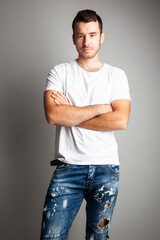 Portrait of handsome man in studio