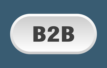 b2b button. rounded sign on white background