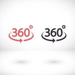 360 degree view vector icon isolated on white background Sign icon 360 degree angle. vector icon Geometric math symbol. vector icon full rotation