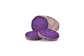 Fototapeta premium Purple Sweet Potatoes on White background