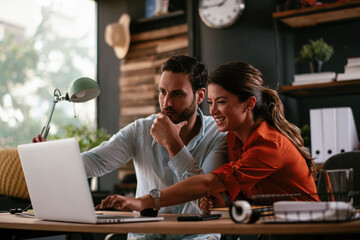 Businessman and businesswoman in office. Businesswoman and businessman working on the project