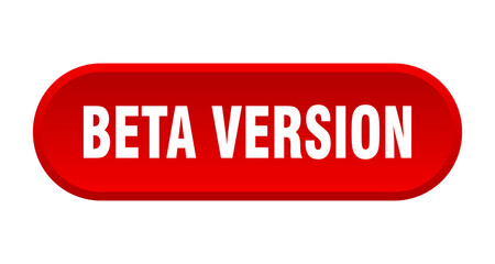 beta version button. rounded sign on white background
