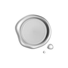 Silver wax seal stamp isolated on white background. Realistic guaranteed stamps. Realistic 3d vector illustration