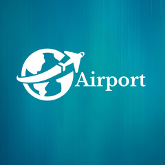 Airport logo with white color
