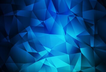 Dark BLUE vector shining triangular layout.