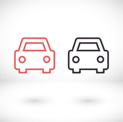 PLain car silhouette vector icon. Driving logo. vector icon image of vehicle vector icon . Front view of transport vector icon.