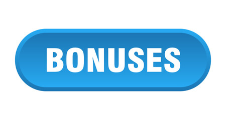 bonuses button. rounded sign on white background