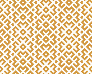 Abstract geometric pattern. A seamless vector background. White and gold ornament. Graphic modern pattern. Simple lattice graphic design