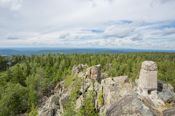 view from the mountain to the forest