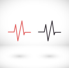 Heart beat pulse flat icon for medical applications and websites. Heartbeat / heart beat pulse icon. Heart beat flat vector icon for medical apps and websites icon.