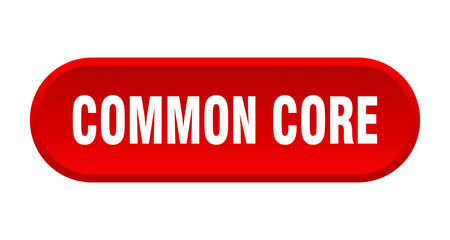 common core button. rounded sign on white background