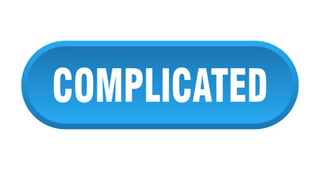 complicated button. rounded sign on white background