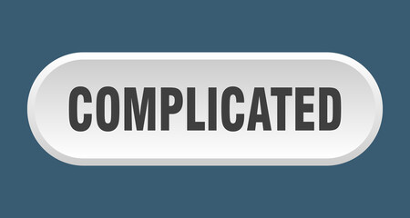 complicated button. rounded sign on white background