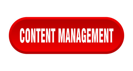 content management button. rounded sign on white background