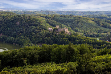Fototapeta na wymiar View of the Castle Cornstejn in the Czech Republic