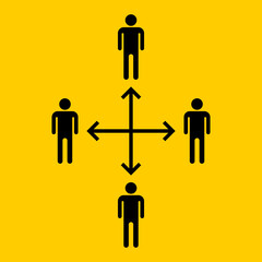 Social Distancing Keep Your Distance Icon. Vector Image.