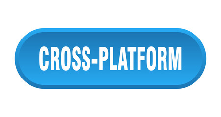 cross-platform button. rounded sign on white background