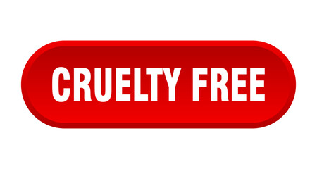cruelty free button. rounded sign on white background