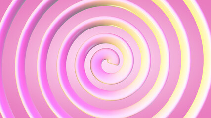 Yellow-pink spiral on a pink background.