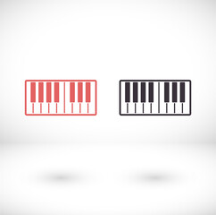 Top view grand piano vector icon. Outline top view grand piano vector icon for web design isolated vector icon on white vector icon background
