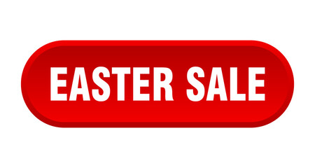 easter sale button. rounded sign on white background
