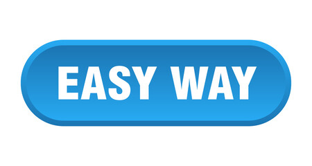 easy way button. rounded sign on white background