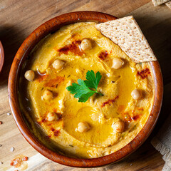 Delicious hummus paste with lemon and chilli