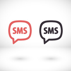 SMS mail vector icon. mail to receive SMS icon. mail to send SMS icon. mail for reading SMS flat