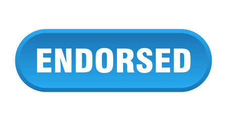 endorsed button. rounded sign on white background