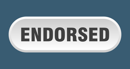 endorsed button. rounded sign on white background